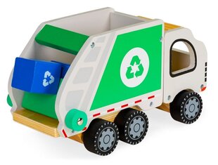 Деревянная мусорная машина с аксессуарами Ecotoys цена и информация | Игрушки для мальчиков | pigu.lt