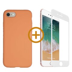 Силиконовый чехол «SoundBerry» Зелёный Full protection + белое защитное стекло для iPhone 7/8, SE2020  цена и информация | Чехлы для телефонов | pigu.lt