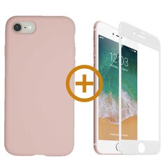 Силиконовый чехол «SoundBerry» Зелёный Full protection + белое защитное стекло для iPhone 7/8, SE2020  цена и информация | Чехлы для телефонов | pigu.lt