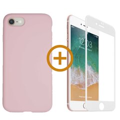 Силиконовый чехол «SoundBerry» Зелёный Full protection + белое защитное стекло для iPhone 7/8, SE2020  цена и информация | Чехлы для телефонов | pigu.lt