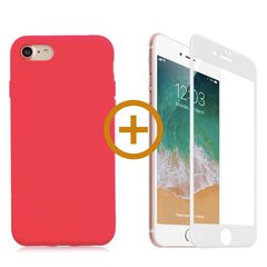 Силиконовый чехол «SoundBerry» Зелёный Full protection + белое защитное стекло для iPhone 7/8, SE2020  цена и информация | Чехлы для телефонов | pigu.lt