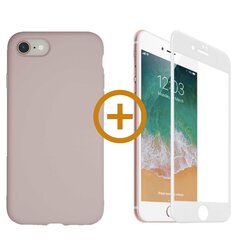 Силиконовый чехол «SoundBerry» Зелёный Full protection + белое защитное стекло для iPhone 7/8, SE2020  цена и информация | Чехлы для телефонов | pigu.lt