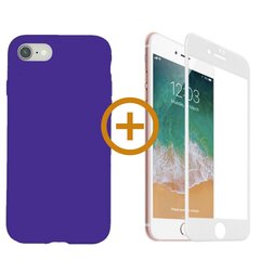 Силиконовый чехол «SoundBerry» Зелёный Full protection + белое защитное стекло для iPhone 7/8, SE2020  цена и информация | Чехлы для телефонов | pigu.lt