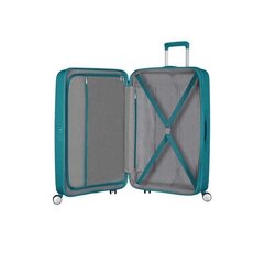 American Tourister большой чемодан Soundbox Spinner Expandable 77см, зеленый цена и информация | Чемоданы, дорожные сумки  | pigu.lt