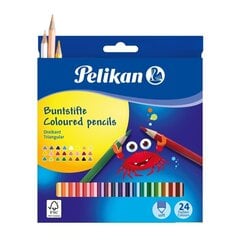 Цветные карандаши треугольные Pelikan SOFT, 24 цвета цена и информация | Принадлежности для рисования, лепки | pigu.lt