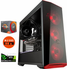 Mdata Gamer Ryzen 7 3800X 8GB 960GB NVME 2TB HDD RTX 2060 6GB Windows 10 kaina ir informacija | Stacionarūs kompiuteriai | pigu.lt