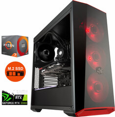 Mdata Gamer Ryzen 7 3800X 8GB 256GB NVME 2TB HDD RTX 2060 6GB Windows 10 kaina ir informacija | Stacionarūs kompiuteriai | pigu.lt