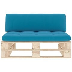 Vidurinė sodo sofos dalis iš palečių, mėlyna kaina ir informacija | Lauko kėdės, foteliai, pufai | pigu.lt