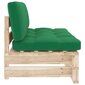 Vidurinė sodo sofos dalis iš palečių, žalia цена и информация | Lauko kėdės, foteliai, pufai | pigu.lt