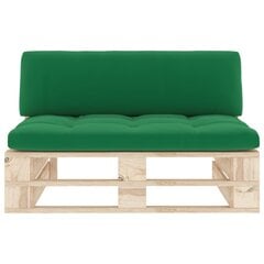 Vidurinė sodo sofos dalis iš palečių, žalia kaina ir informacija | Lauko kėdės, foteliai, pufai | pigu.lt