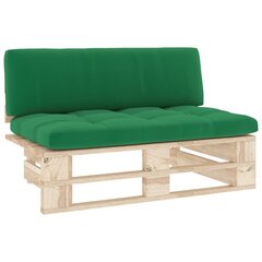 Vidurinė sodo sofos dalis iš palečių, žalia kaina ir informacija | Lauko kėdės, foteliai, pufai | pigu.lt