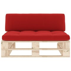Vidurinė sodo sofos dalis iš palečių, raudona kaina ir informacija | Lauko kėdės, foteliai, pufai | pigu.lt