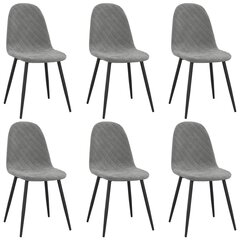 Обеденные стулья, 6шт, светло-серый цвет цена и информация | Стулья для кухни и столовой | pigu.lt