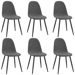 Обеденные стулья, 6шт, темно-серый цвет цена и информация | Стулья для кухни и столовой | pigu.lt