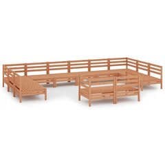 Sodo poilsio baldų komplektas, 12 dalių, medaus rudas kaina ir informacija | Lauko baldų komplektai | pigu.lt