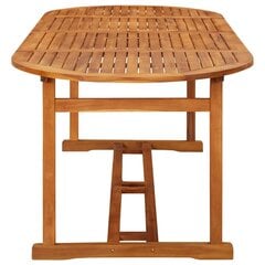 Sodo valgomojo stalas, 220x90x75 cm, rudas kaina ir informacija | Lauko stalai, staliukai | pigu.lt