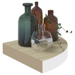 vidaXL Sieninės lentynos, 4vnt., baltos/ąžuolo, 25x25x3,8cm, MDF цена и информация | Полки | pigu.lt