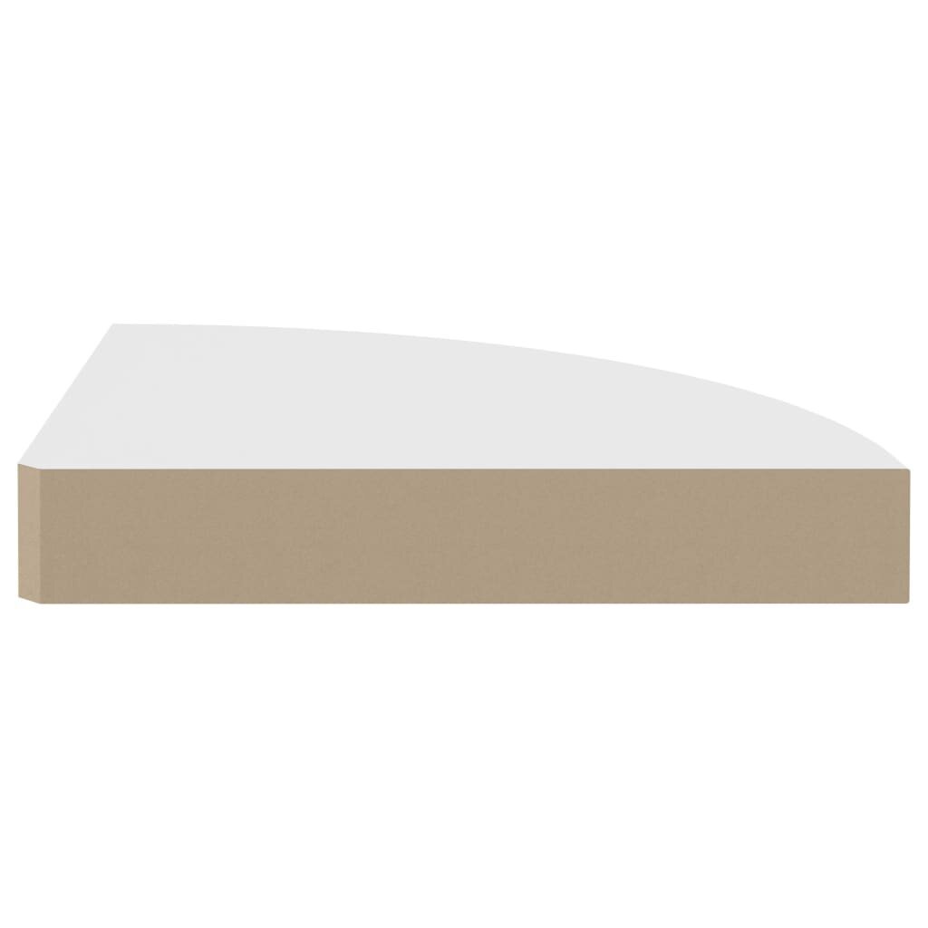 vidaXL Sieninė kampinė lentyna, ąžuolo ir balta, 35x35x3,8cm, MDF kaina ir informacija | Lentynos | pigu.lt