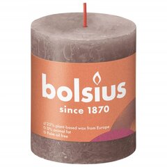 Bolsius Žvakės Shine, 4vnt., taupe, 80x68mm, cilindro formos kaina ir informacija | Žvakės, Žvakidės | pigu.lt