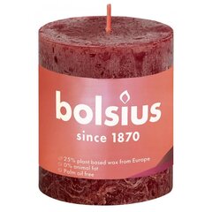 Bolsius Žvakės Shine, 4vnt., raudonos, 80x68mm, cilindro formos цена и информация | Подсвечники, свечи | pigu.lt