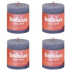Bolsius Žvakės Shine, 4vnt., mėlynos, 80x68mm, cilindro formos цена и информация | Подсвечники, свечи | pigu.lt