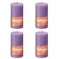 Bolsius Žvakės Shine, 4vnt., violetinės, 130x68mm, cilindro formos kaina ir informacija | Žvakės, Žvakidės | pigu.lt