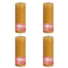 Bolsius Žvakės Shine, 4vnt., korio geltonos, 190x68mm, cilindro formos цена и информация | Подсвечники, свечи | pigu.lt