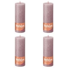 Bolsius Žvakės Shine, 4vnt., pelenų rožinės, 190x68mm, cilindro formos kaina ir informacija | Žvakės, Žvakidės | pigu.lt