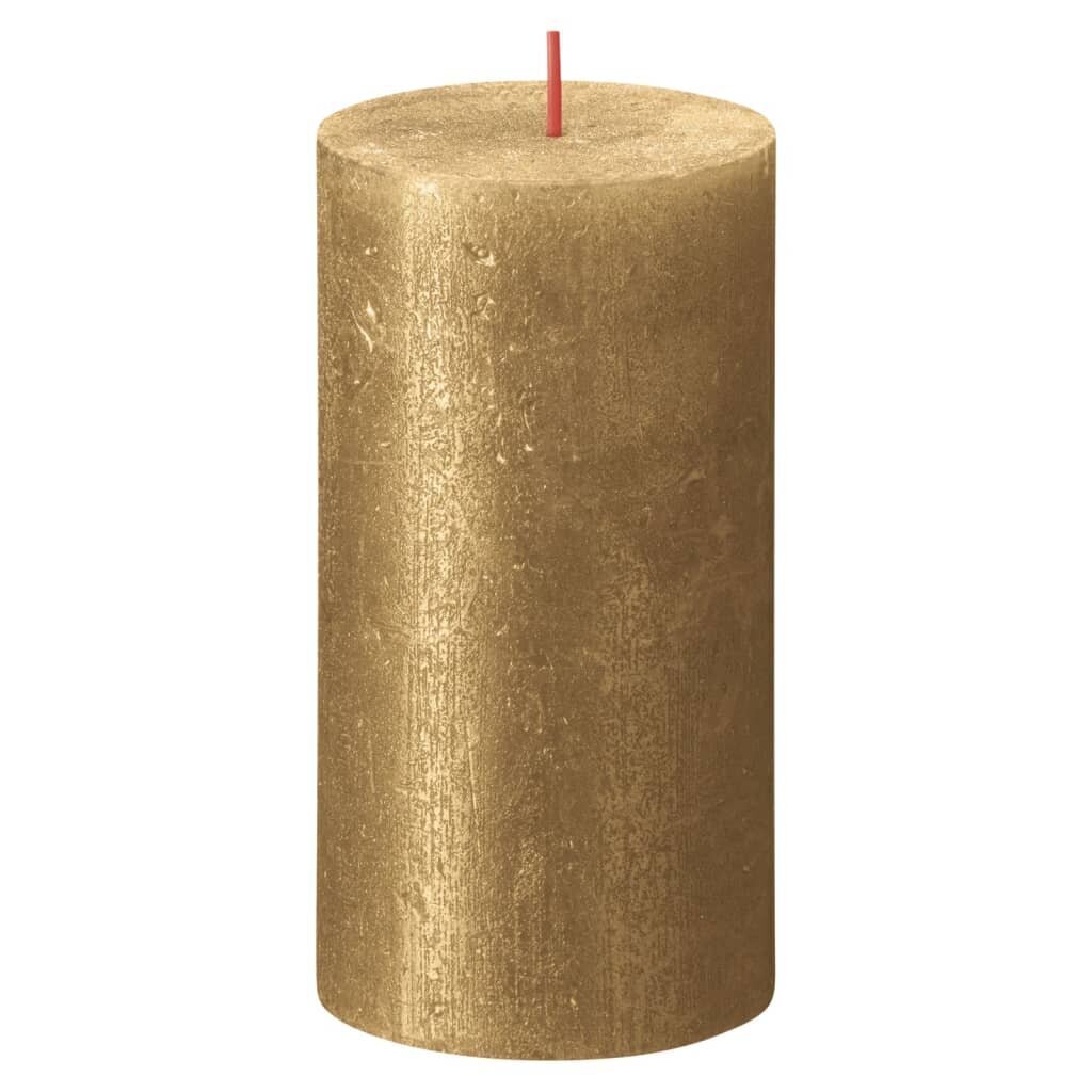 Bolsius žvakės shimmer 6vnt, auksinės spalvos, cilindro formos kaina ir informacija | Žvakės, Žvakidės | pigu.lt