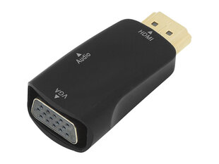 Konverteris HDMI kištukas - VGA lizdas + AUX 3.5mm kaina ir informacija | Adapteriai, USB šakotuvai | pigu.lt
