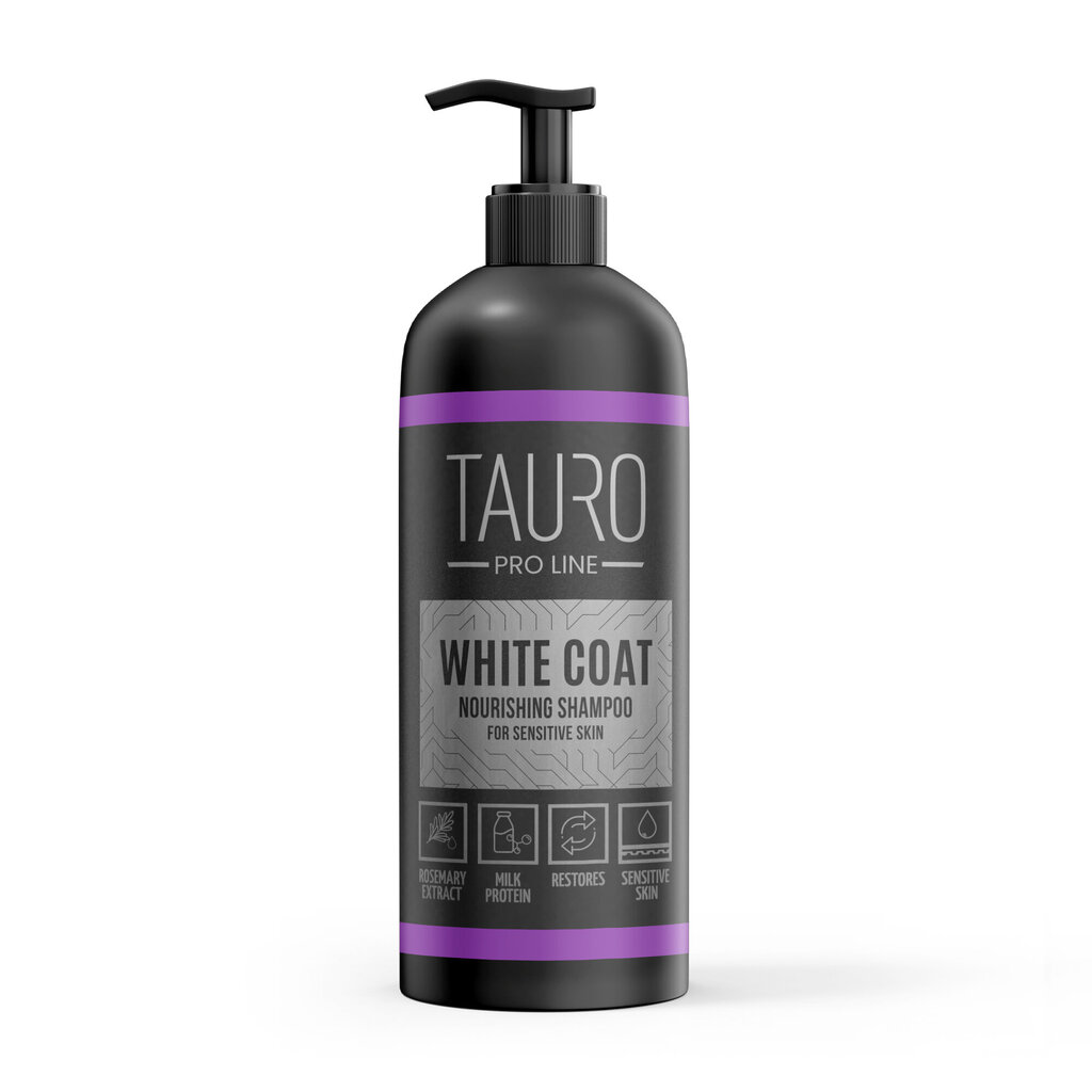 Tauro Pro Line šampūnas šunims ir katėms White Coat Nourishing, 1000ml цена и информация | Kosmetinės priemonės gyvūnams | pigu.lt