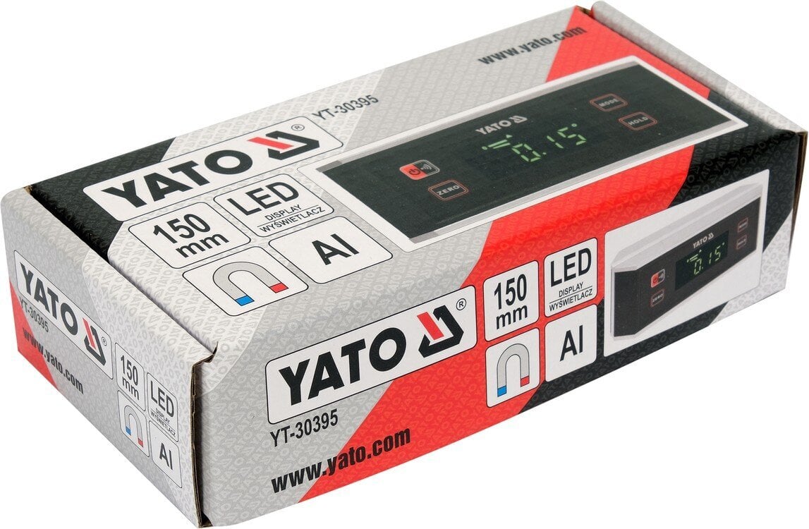 Gulsčiukas elektroninis, magnetinis 150mm, Yato (YT-30395) kaina ir informacija | Mechaniniai įrankiai | pigu.lt