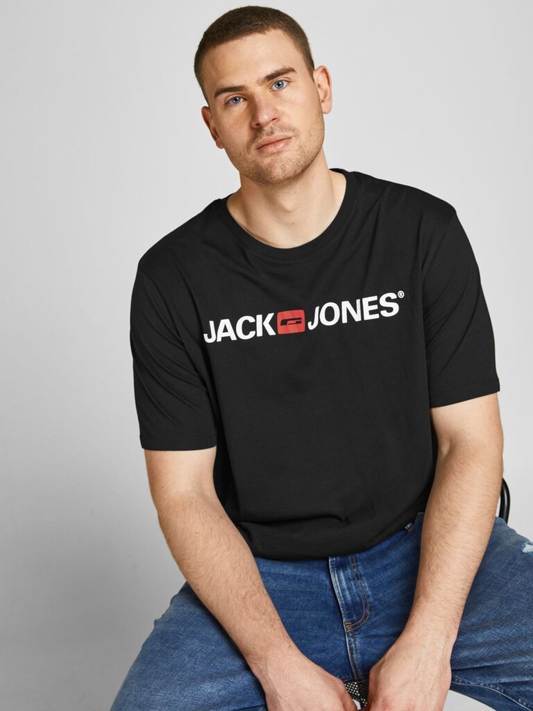 Marškinėliai vyrams Jack&Jones 1218498703, juodi kaina ir informacija | Vyriški marškinėliai | pigu.lt