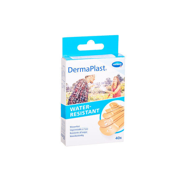 Pleistrų rinkinys DermaPlast Water Resistant, 40 vnt. kaina ir informacija | Pirmoji pagalba | pigu.lt