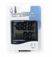Higrometrinis skaitmeninis laikrodis termometras Hygromeeter thermometer kaina ir informacija | Meteorologinės stotelės, termometrai | pigu.lt