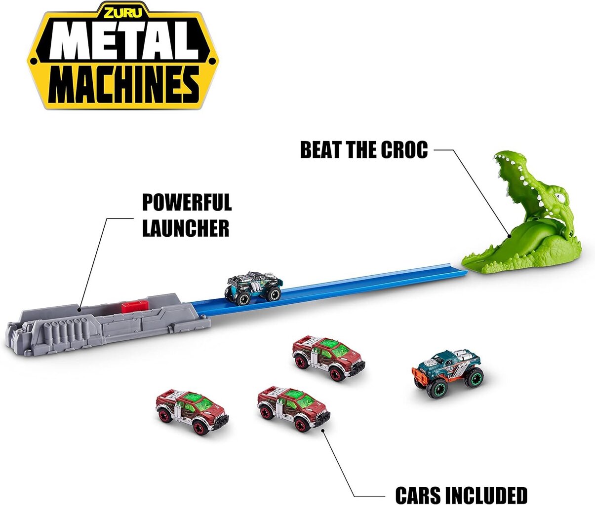 Trasa Metal Machines Zest.atak Krokodilas цена и информация | Žaislai berniukams | pigu.lt