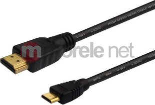 SavioCL09, Mini HDMI/HDMI, 1.5 m kaina ir informacija | Kabeliai ir laidai | pigu.lt