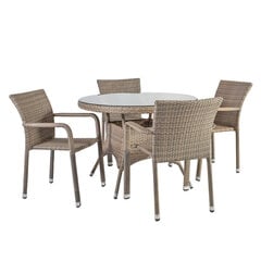 Садовая мебель Larache, стол и 4 стула (999821560), коричневый цена и информация | Комплекты уличной мебели | pigu.lt