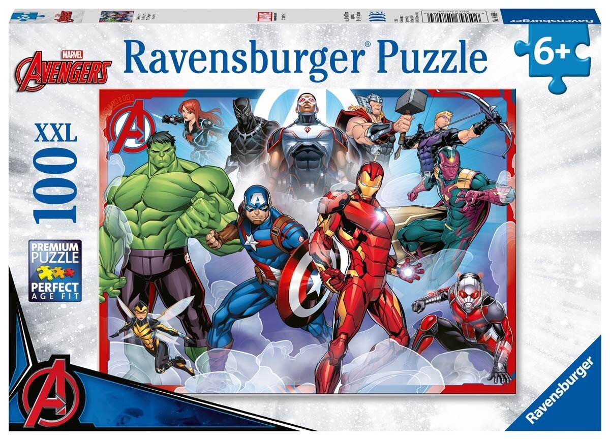 Dėlionė Ravensburger Marvel Avengers 100 det. kaina ir informacija | Dėlionės (puzzle) | pigu.lt