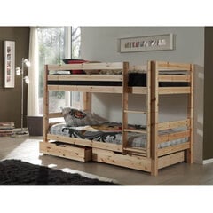 Двухъярусная кровать Pino 90x200 см, натуральный цена и информация | Детские кровати | pigu.lt