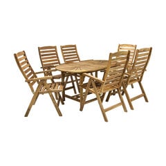 Sodo baldų komplektas FINLAY: stalas, 6 kėdės kaina ir informacija | Lauko baldų komplektai | pigu.lt