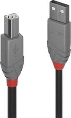 Провод Lindy USB2 A-B 10M/Anthra 36677 цена и информация | Кабели для телефонов | pigu.lt