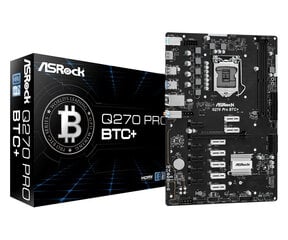 ASRock Q270 PRO BTC+ kaina ir informacija | Pagrindinės plokštės | pigu.lt