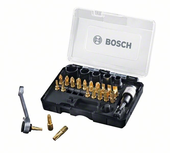 Bosch sukimo antgalių rinkinys, 27vnt kaina ir informacija | Mechaniniai įrankiai | pigu.lt