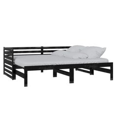 Ištraukiama lova, 2x(90x200) cm, juoda цена и информация | Кровати | pigu.lt