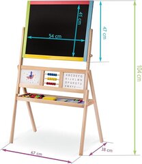 Didelė magnetinė kreidinė lenta su laikrodžiu vaikams kaina ir informacija | Lavinamieji žaislai | pigu.lt
