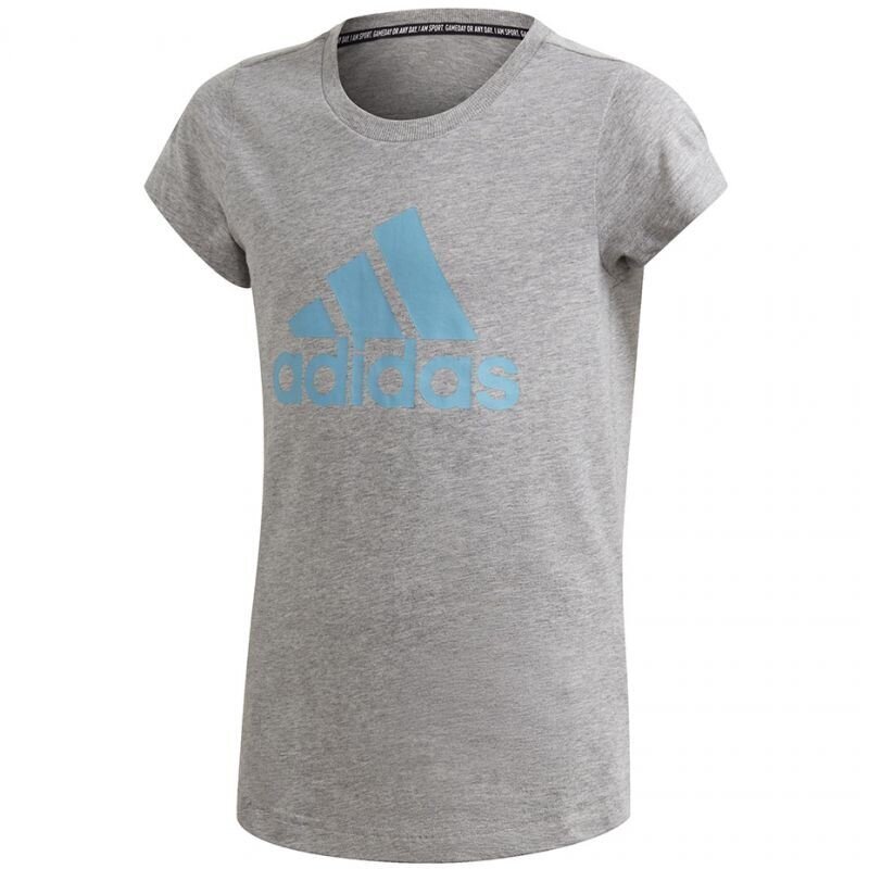Marškinėliai mergaitėms Adidas, pilki kaina ir informacija | Marškinėliai mergaitėms | pigu.lt