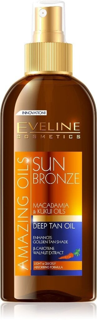 Įdegio aliejus Eveline Amazing Oils, 150 ml kaina ir informacija | Kremai nuo saulės | pigu.lt