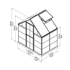 Aliumininis šiltnamis Hybrid 2.33 m² kaina ir informacija | Šiltnamiai | pigu.lt