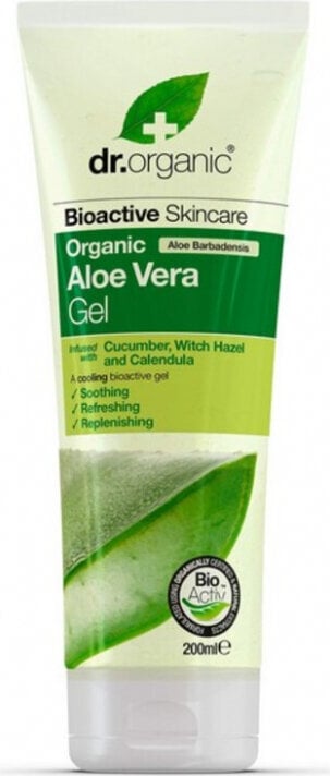 Kūno gelis su alavijais Dr. Organic Organic Aloe Vera Gel, 200 ml kaina ir informacija | Kūno kremai, losjonai | pigu.lt